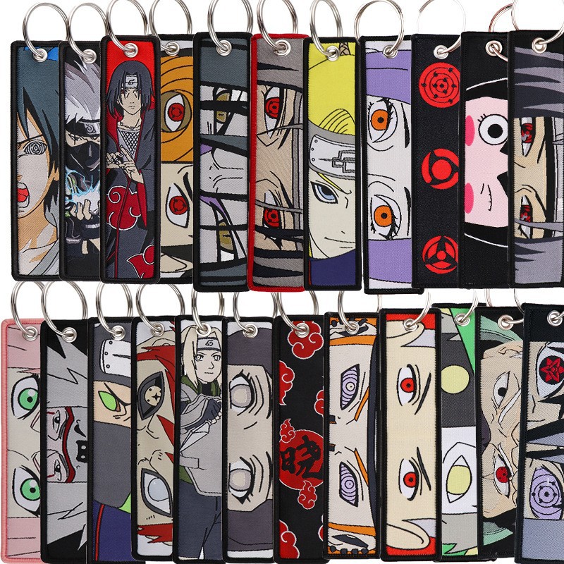 Men Accessories Sale - سلاسل مفاتيح مطرزة بتصميم أنمي ناروتو،
