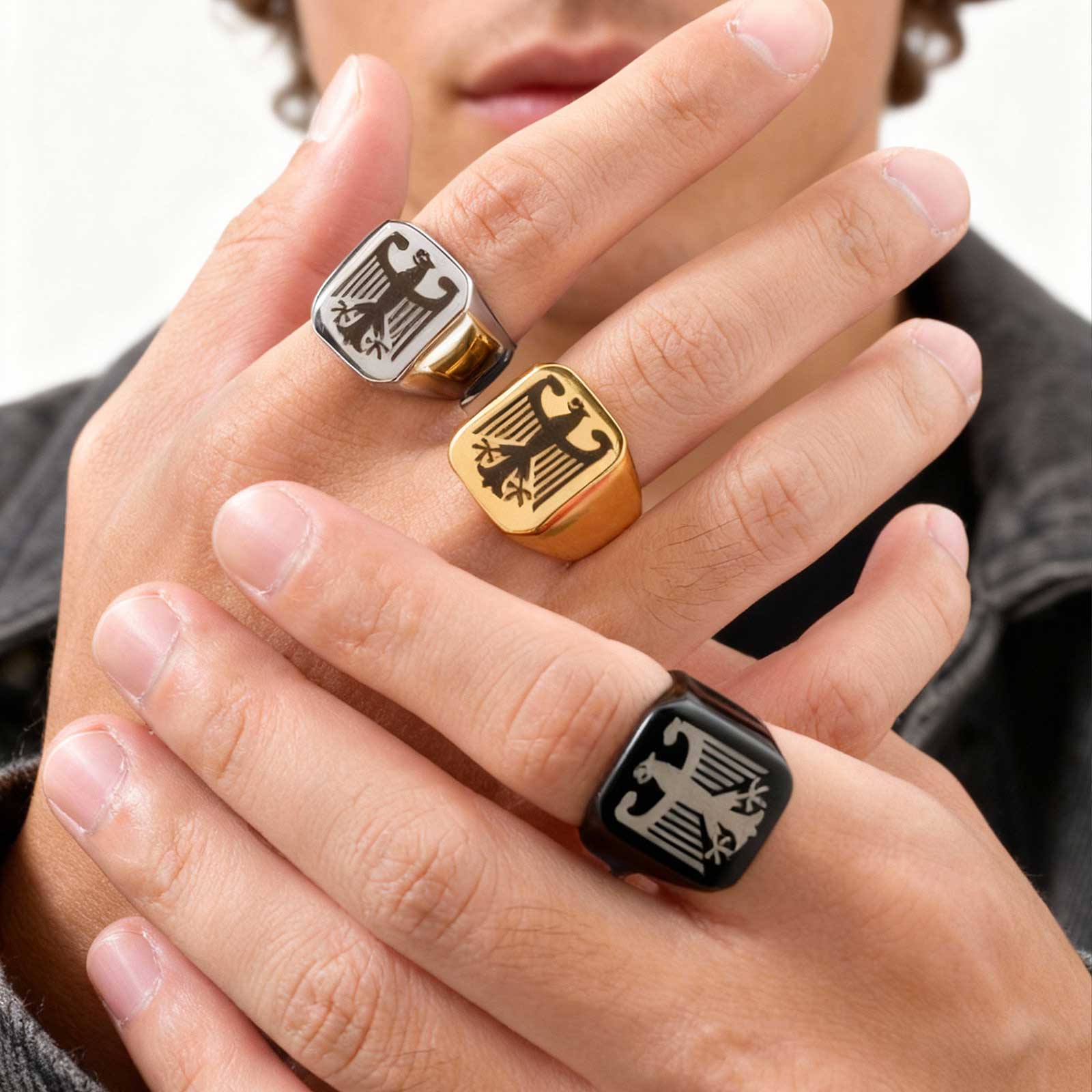 خاتم نسر طائر مخصص، تصميم بانك - مراجعة Men Accessories Wholesale وسعره